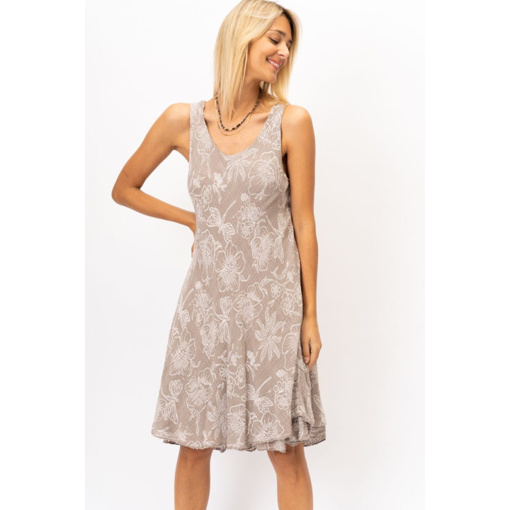 Sleeveless New Flower Print Dress