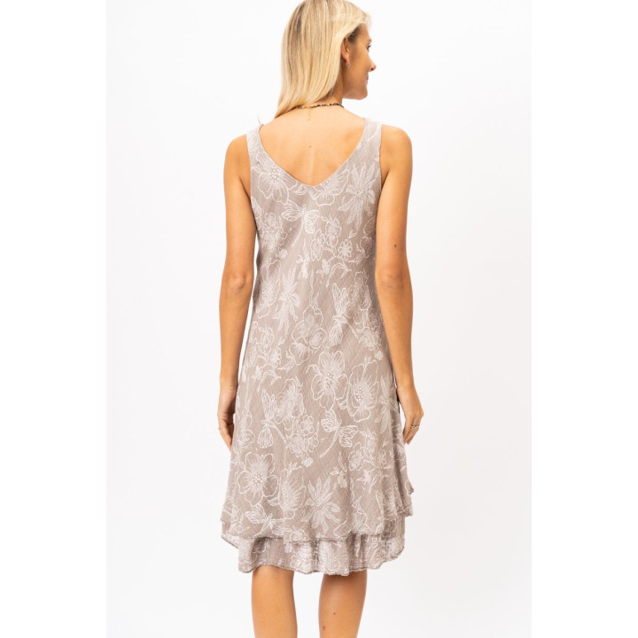 Sleeveless New Flower Print Dress