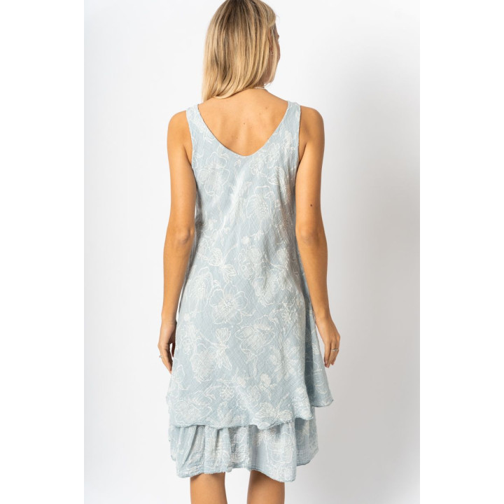 Sleeveless New Flower Print Dress
