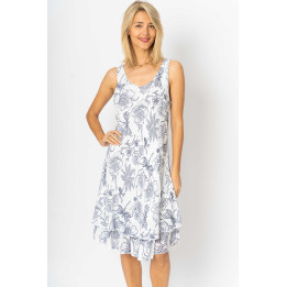 Sleeveless New Flower Print Dress