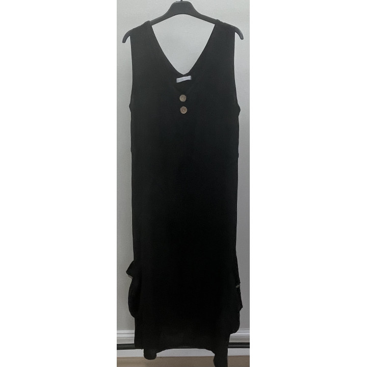 Dress asymmetric linen by Look Mode USA