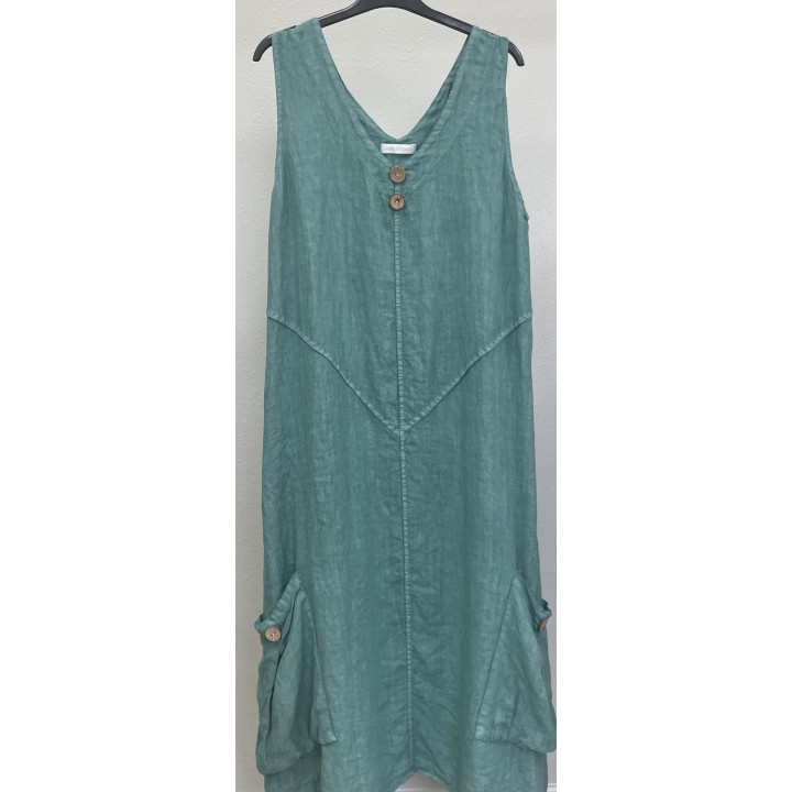 Dress asymmetric linen by Look Mode USA