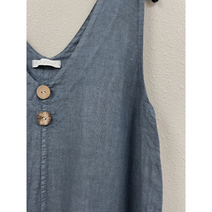 Dress asymmetric linen by Look Mode USA