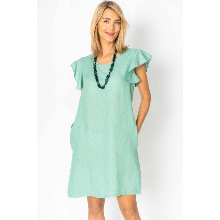 Solid linen dress with pockets