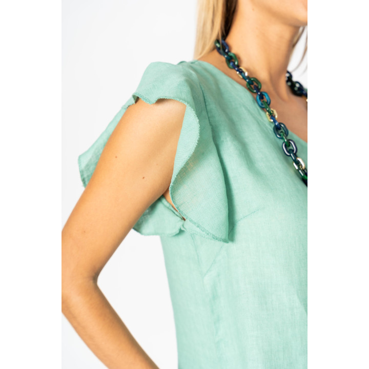 Solid linen dress with pockets
