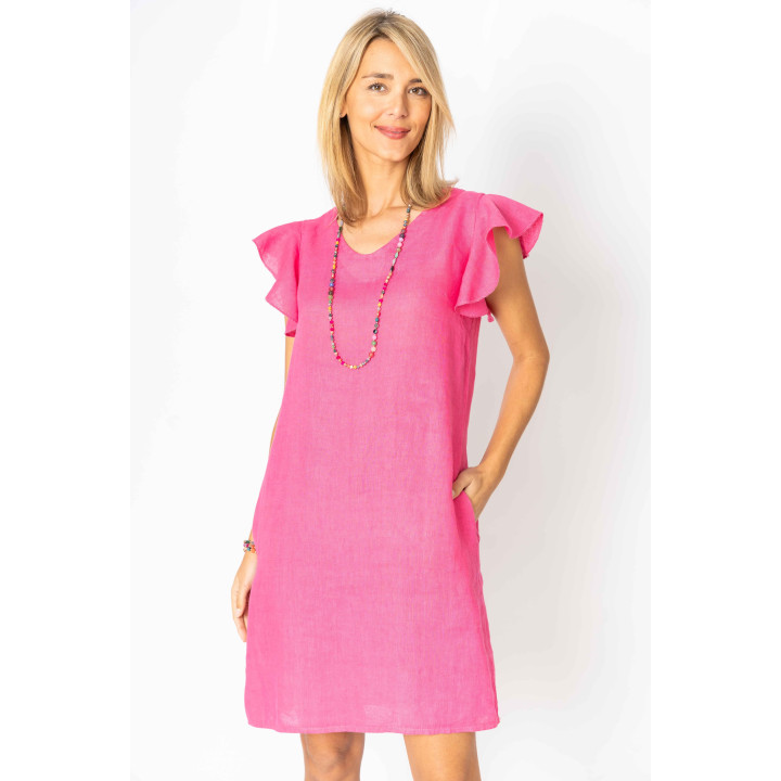 Solid linen dress with pockets