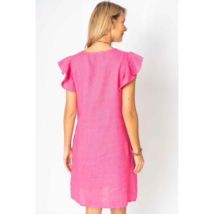 Solid linen dress with pockets