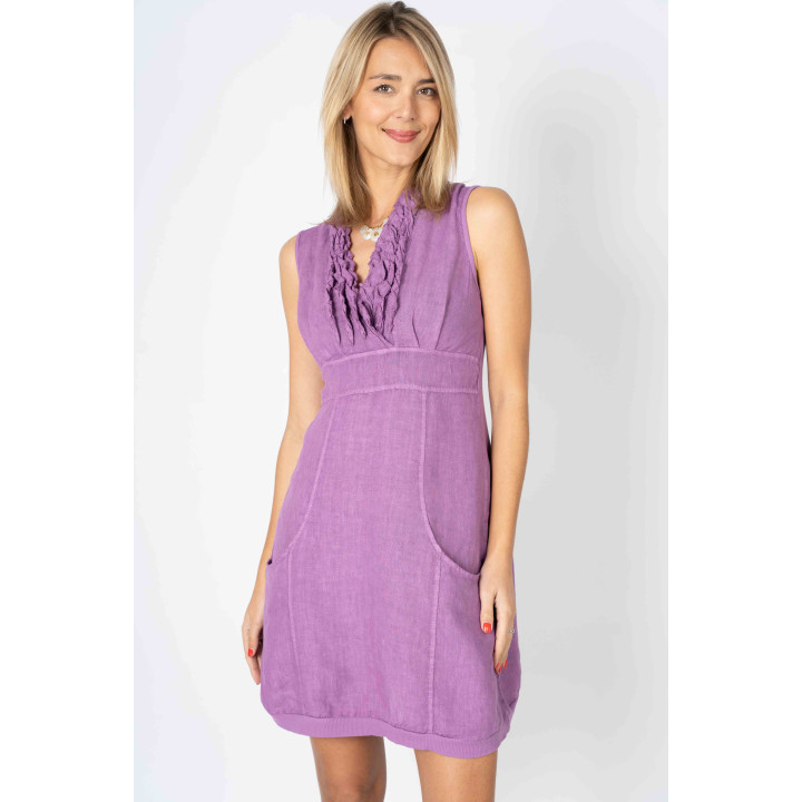 Short dress V-Line ruffles by Look Mode USA