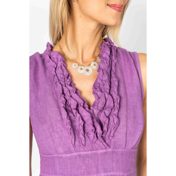 Short dress V-Line ruffles by Look Mode USA