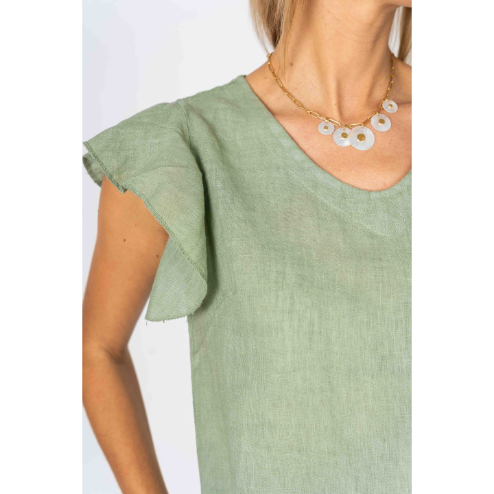 Solid linen dress with pockets