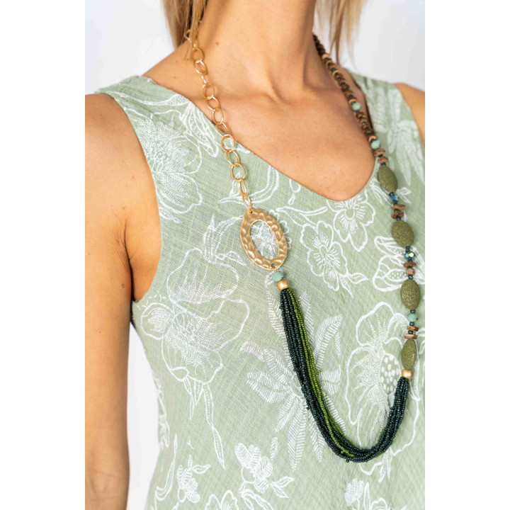 Sleeveless New Flower Print Dress