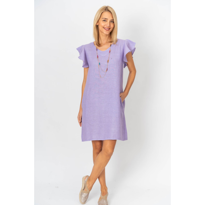 Solid linen dress with pockets