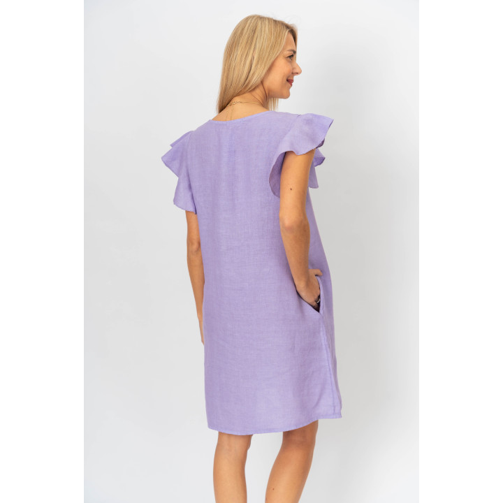 Solid linen dress with pockets