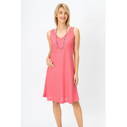Linen V Neck Dress
