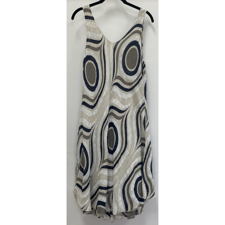 Sleeveless Circle Printed Dress