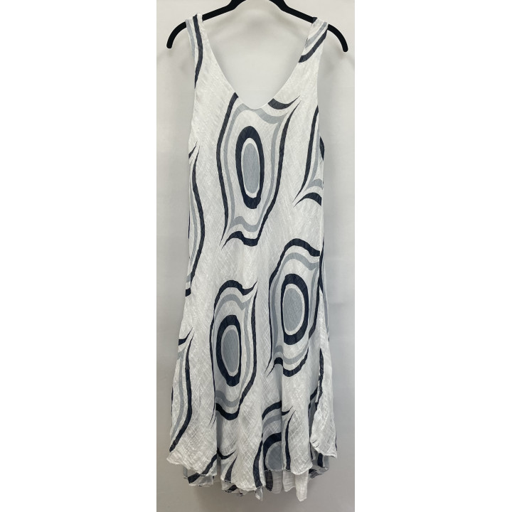 Sleeveless Circle Printed Dress