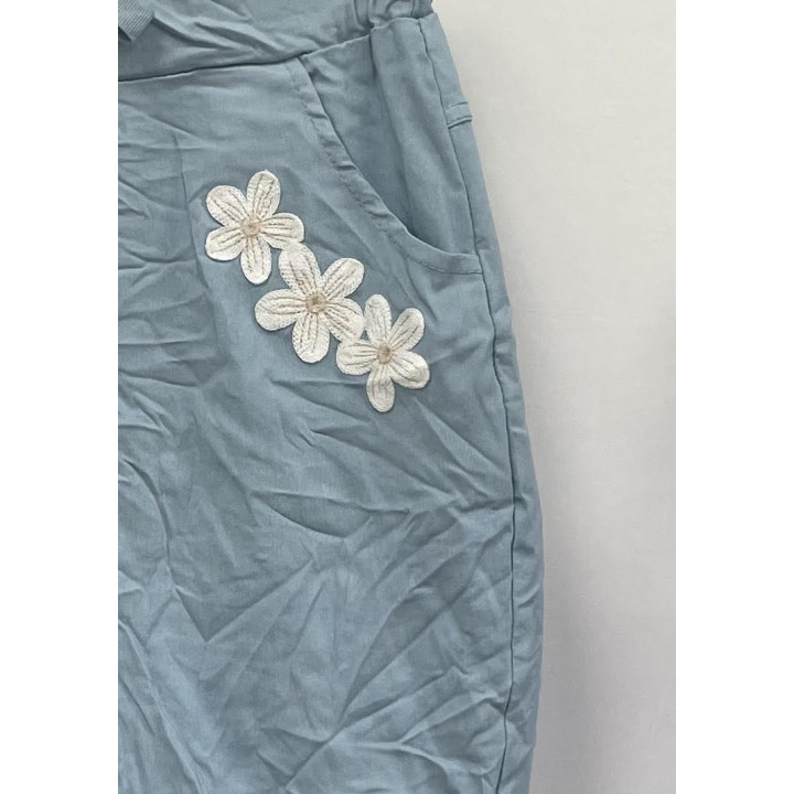 Embroidered Flower Shorts
