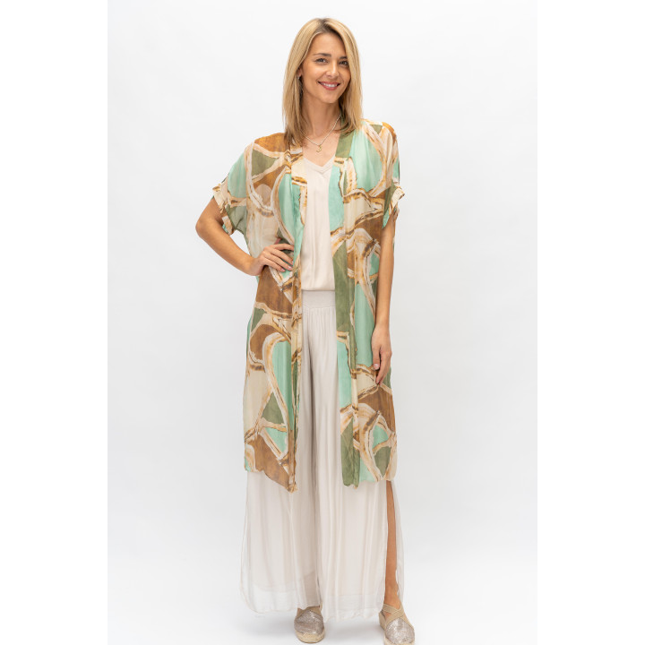 Silk Printed Cardigan