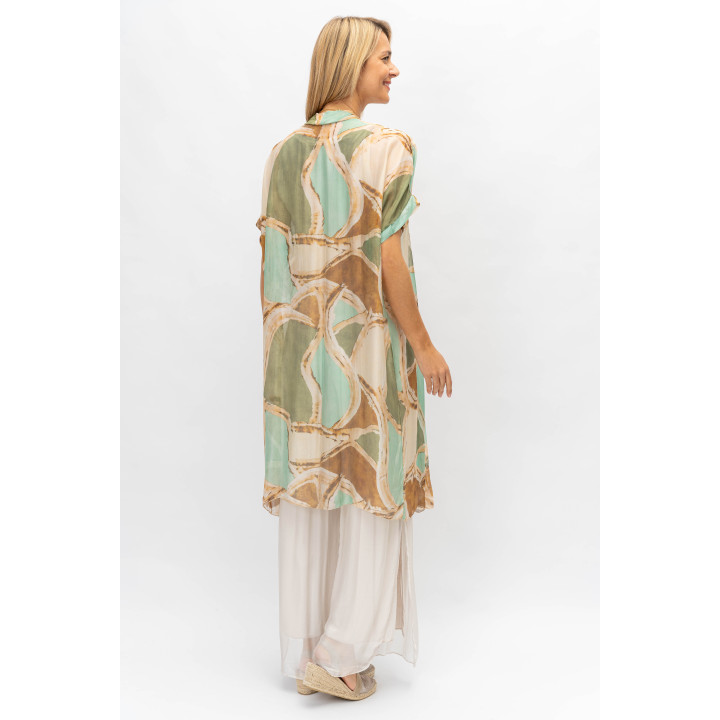 Silk Printed Cardigan