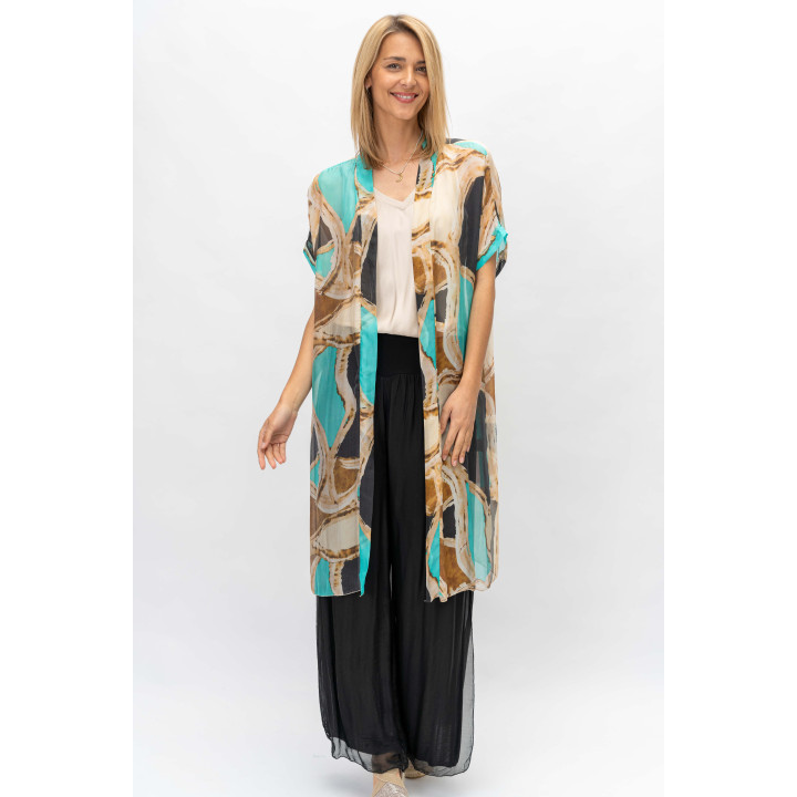 Silk Printed Cardigan