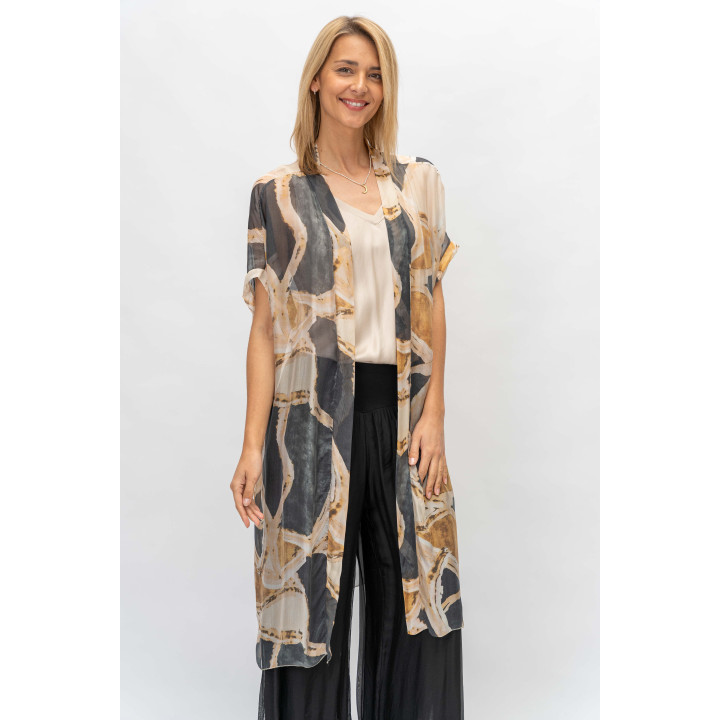 Silk Printed Cardigan