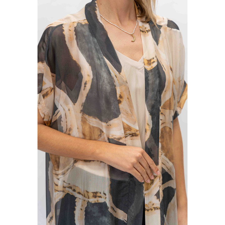 Silk Printed Cardigan