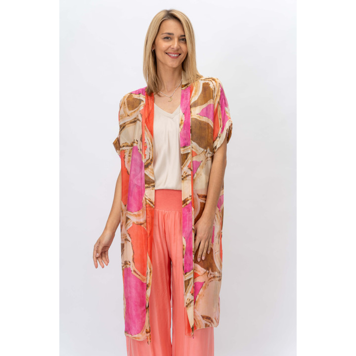 Silk Printed Cardigan