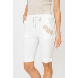 Embroidered Flower Shorts