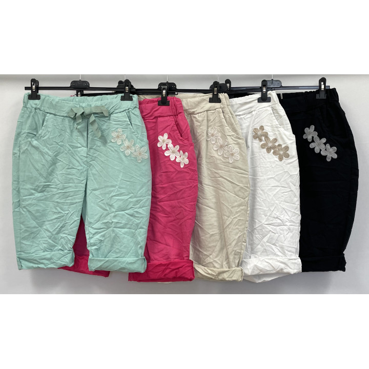 Embroidered Flower Shorts