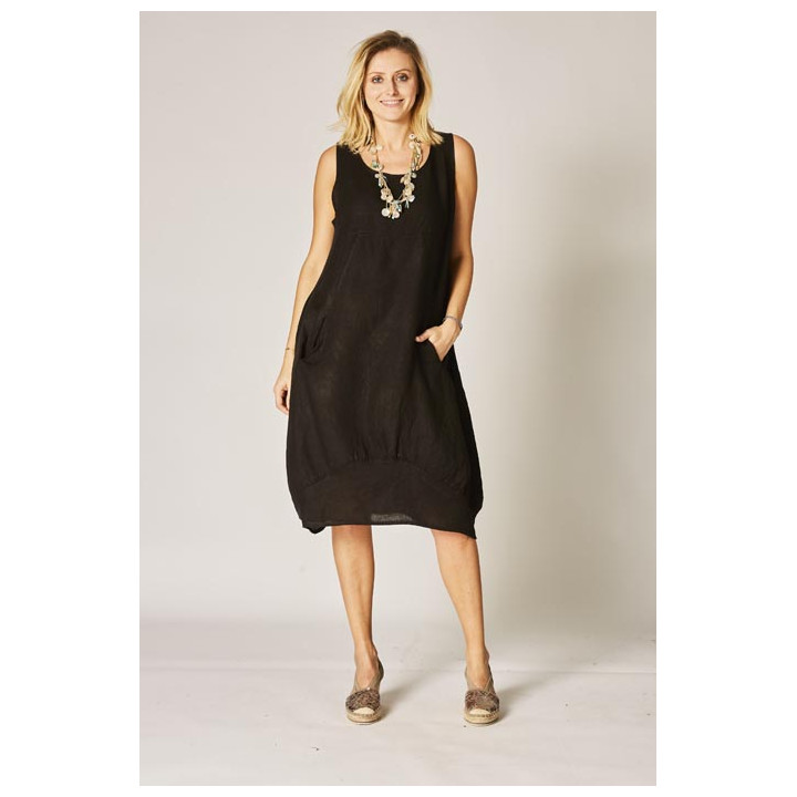 Balloon linen dress