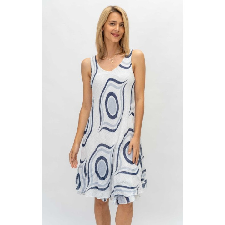 Sleeveless Circle Printed Dress