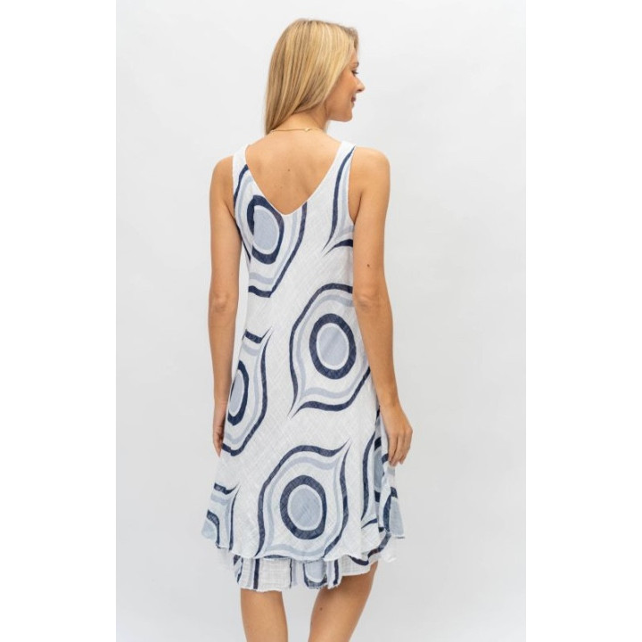Sleeveless Circle Printed Dress