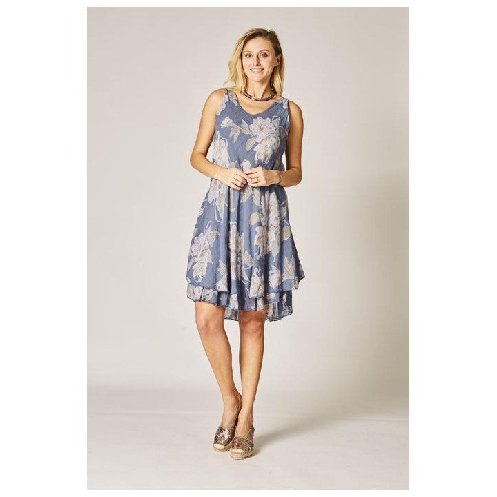 Sleeveless flower printed Dress