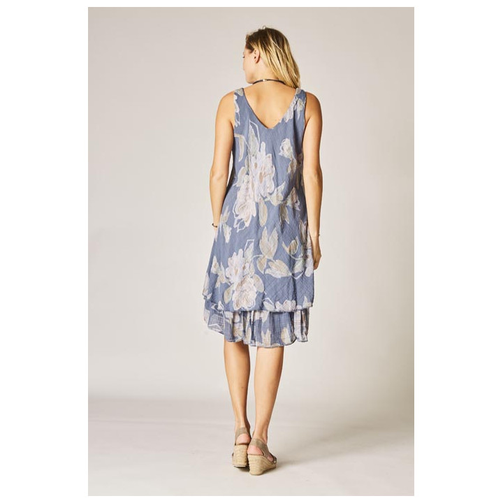 Sleeveless flower printed Dress