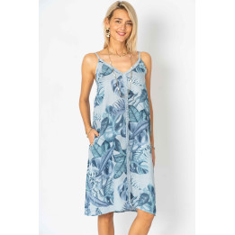 Spaghetti Strap Leaf Dress
