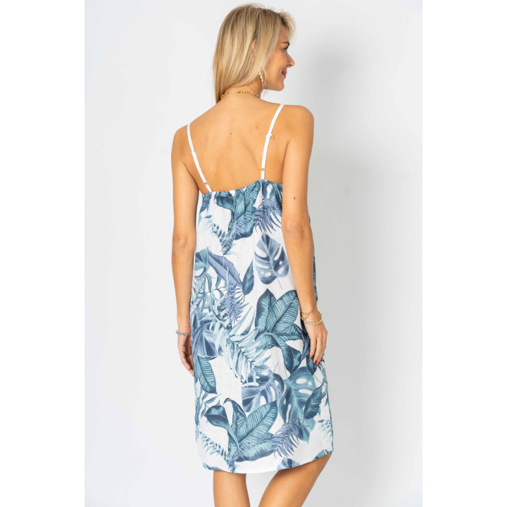 Spaghetti Strap Leaf Dress