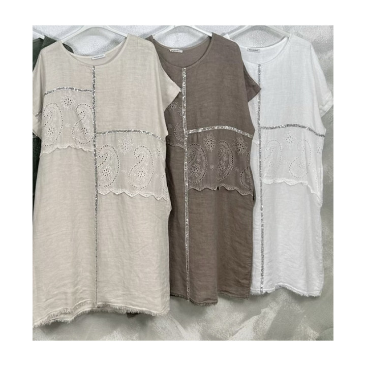 Detailed W/Raw Edge Dress