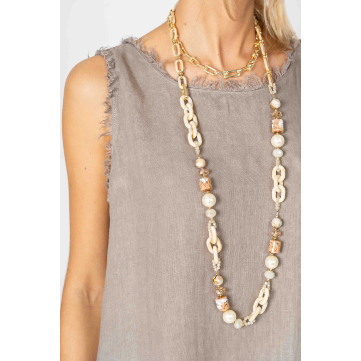 Raw Edge Linen Dress