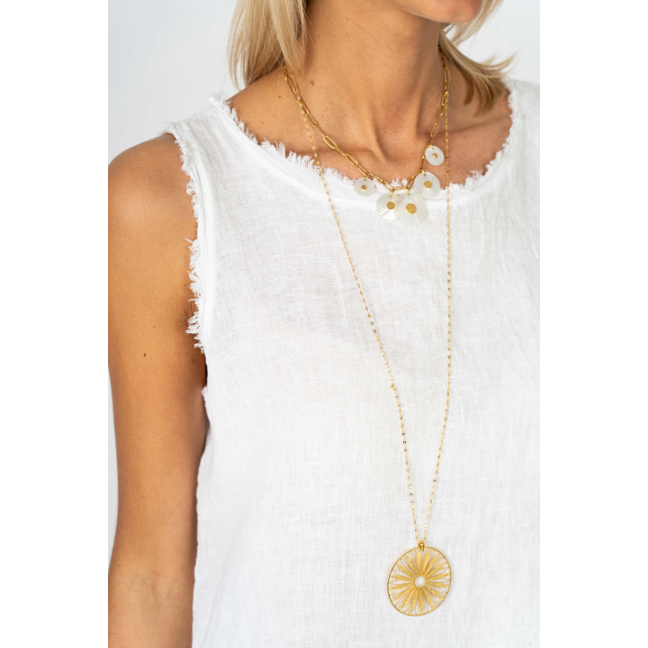 Raw Edge Linen Dress
