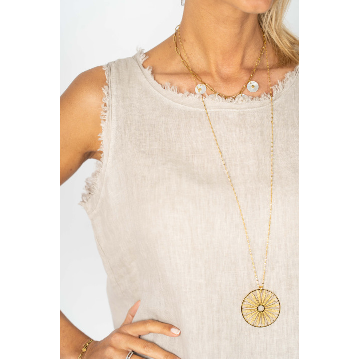 Raw Edge Linen Dress