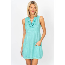 Short dress V-Line ruffles by Look Mode USA