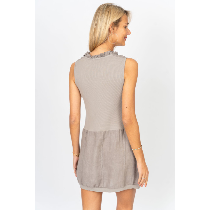Short dress V-Line ruffles by Look Mode USA