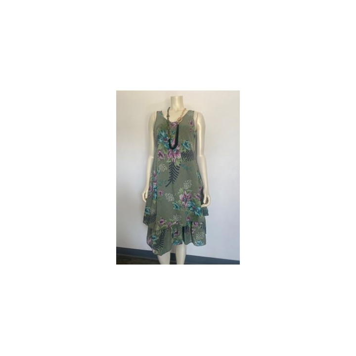 Sleeveless flower print Dress