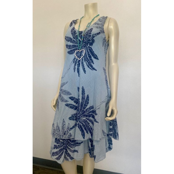 Palm Leaf Sleeveless Dress