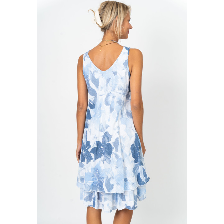 Sleeveless Floral Layered Dress