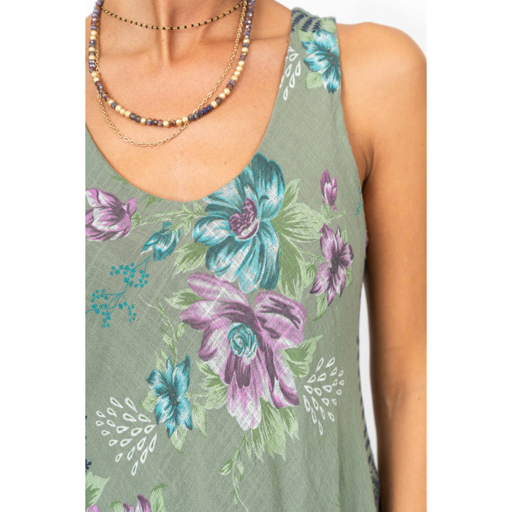 Sleeveless flower print Dress