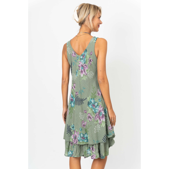Sleeveless flower print Dress