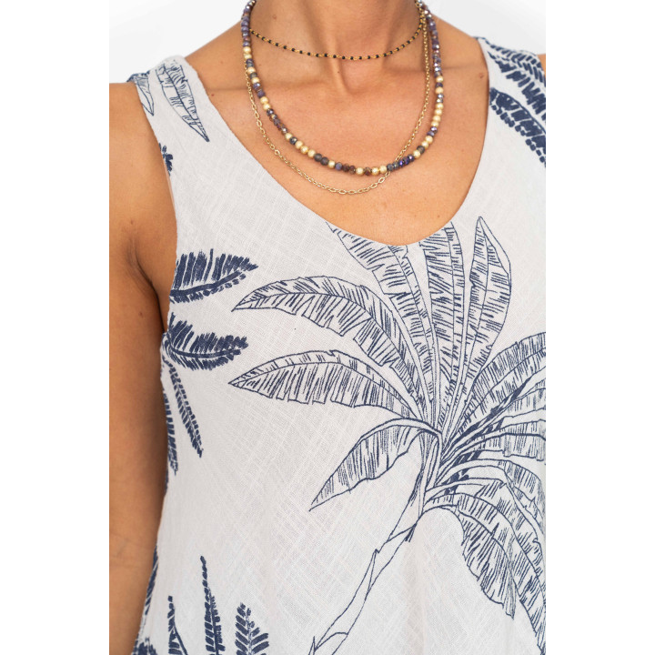 Palm Leaf Sleeveless Dress