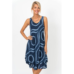 Sleeveless Circle Printed Dress
