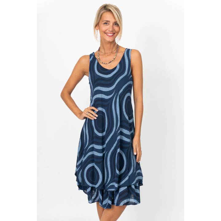 Sleeveless Circle Printed Dress